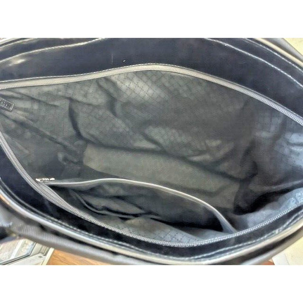 GUCCI Black Nylon Patent Tote Handbag Purse Women Laptop Business Overnight Hobo - Picture 5 of 15